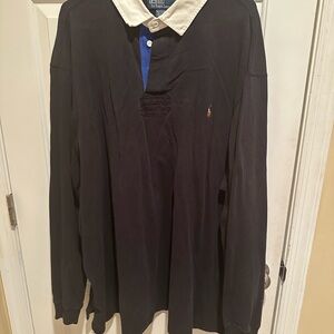 Polo Ralph Lauren Black Long Sleeve Rugby Polo 4XLT